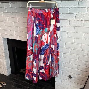 Magaschoni Multicolor Leaf Print Skirt